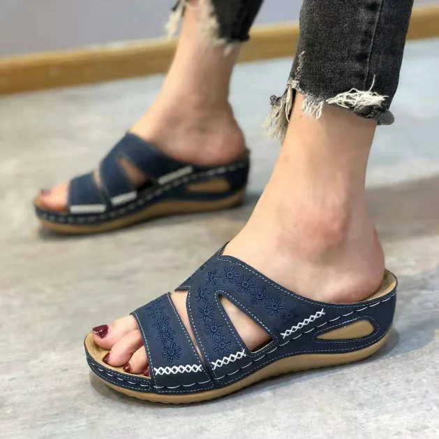 Women Casual Sandals Comfortable Soft Slippers Embroider