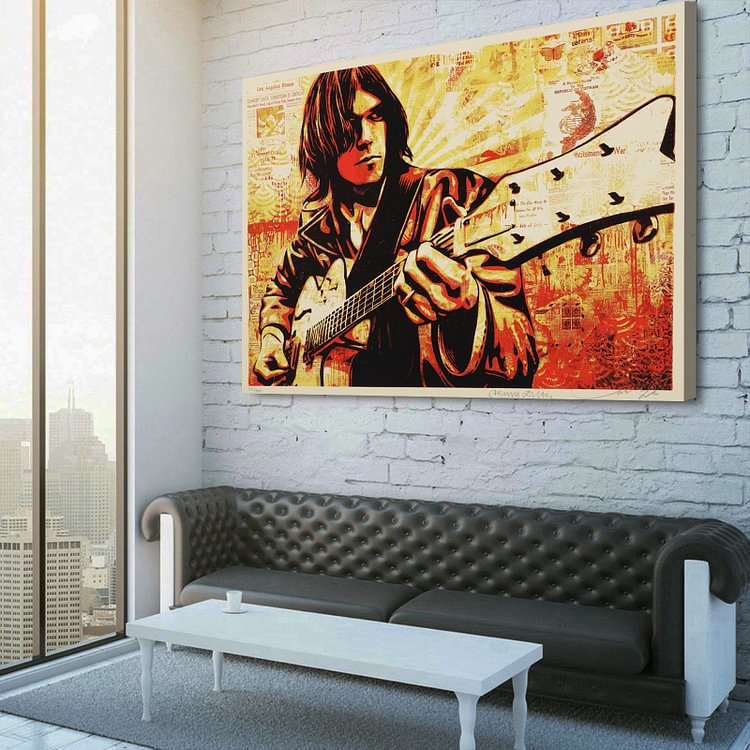 Neil Young Print Canvas Wall Art