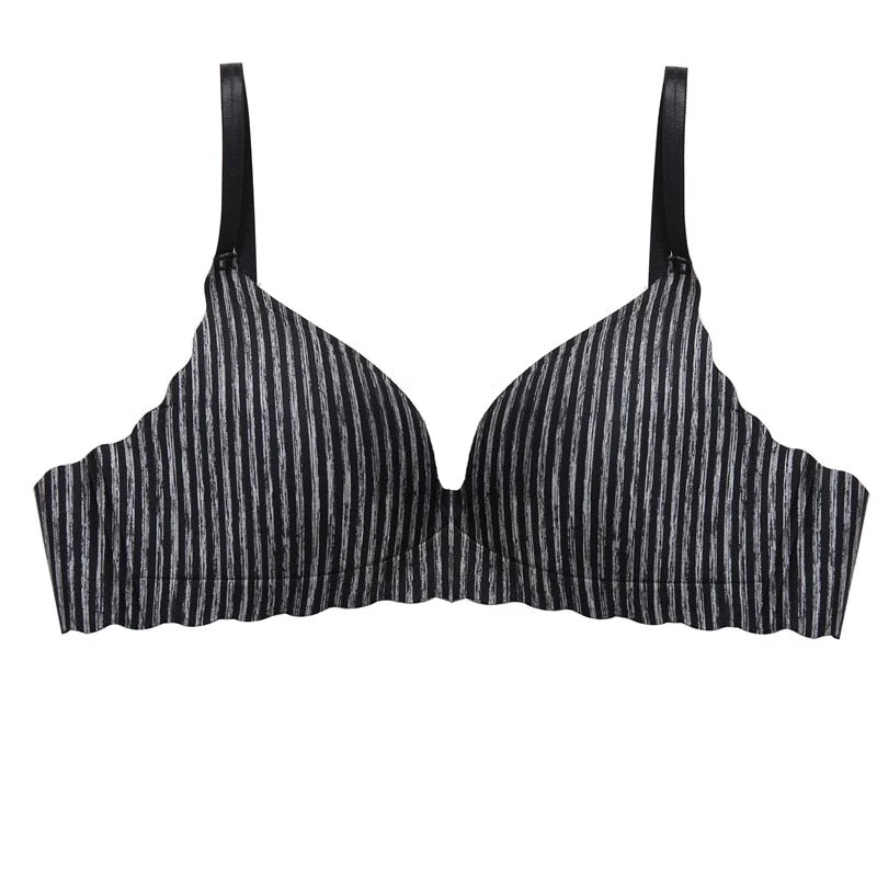 FINETOO Seamless Women Push Up Bra Striped Underwear Wireless Brassiere For Girl Sexy Breathable Lingerie Femme Bralette Fashion