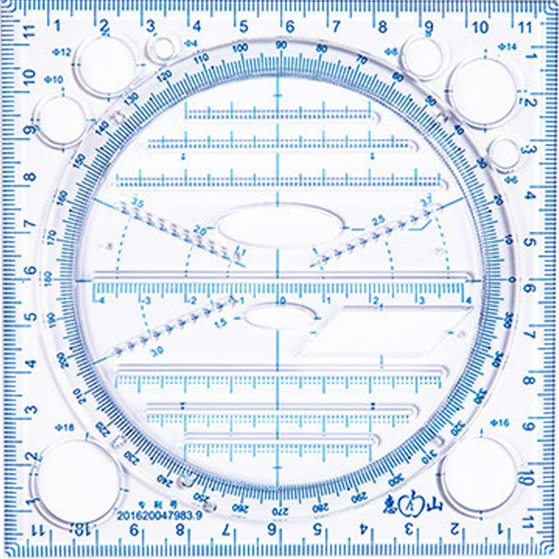 Multi-Functional Acrylic Circular Transparent Ruler