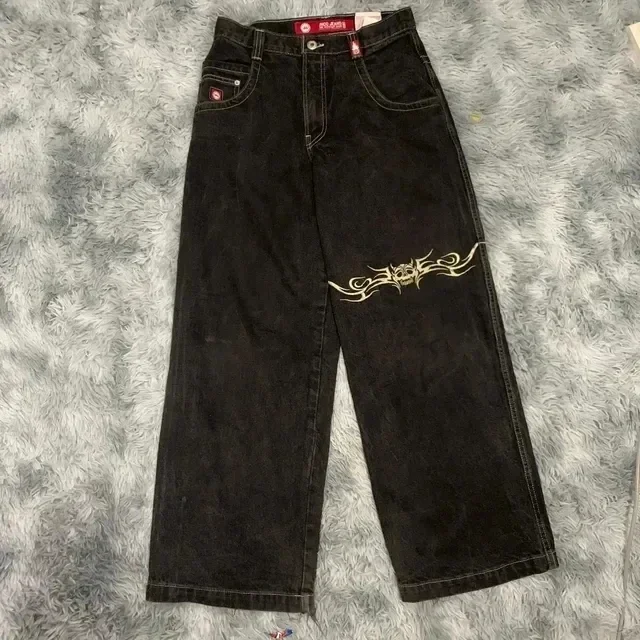 Groksage fall outfits korean Gothic Ripped Large High Waist Y2K Retro Jeans Women Men Harajuku Hip Hop Fashion  Baggy Jeans Denim Pants Wide Leg Trousers
