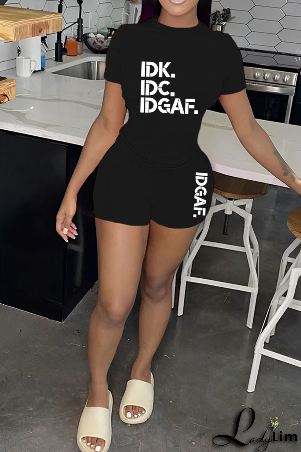 Red Casual Print Patchwork O Neck Short Sleeve Two Pieces