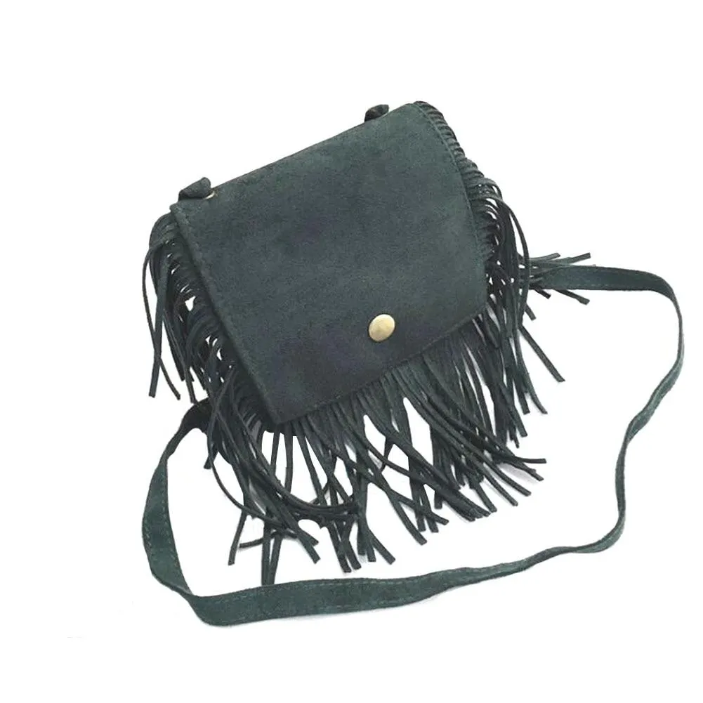 Tassel Mini Messenger Bag Kids Girls Handbags Coin Purse Children Shoulder Bags