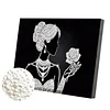 DIY Pearl Painting Rose Girl for Home Wall Decor with Frame(20x30cm)