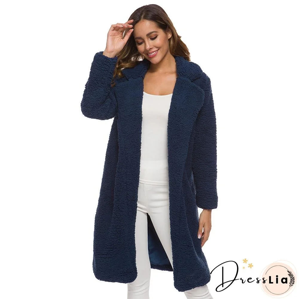 Soft Faux Lambelwool Loose Long Coat