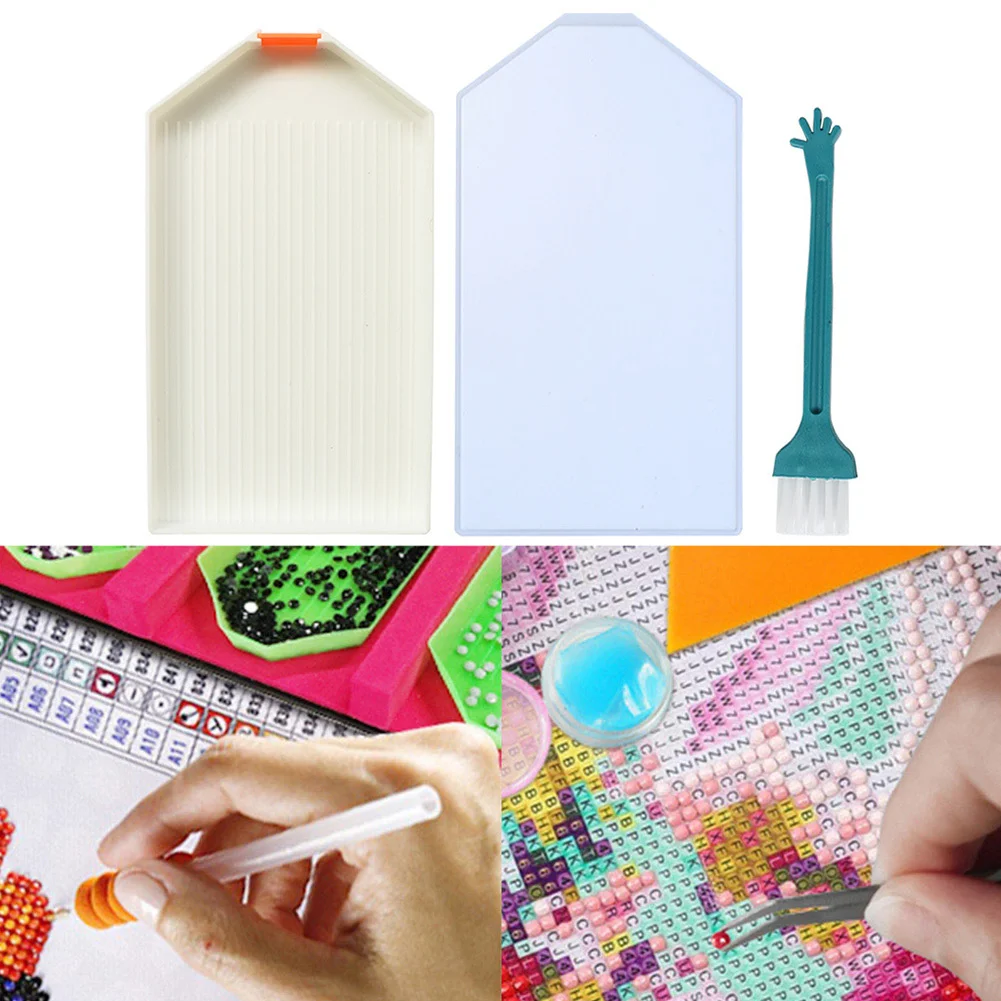 DIY Diamond Painting Point Drill Tray Storage with Cover Embroidery Tools
