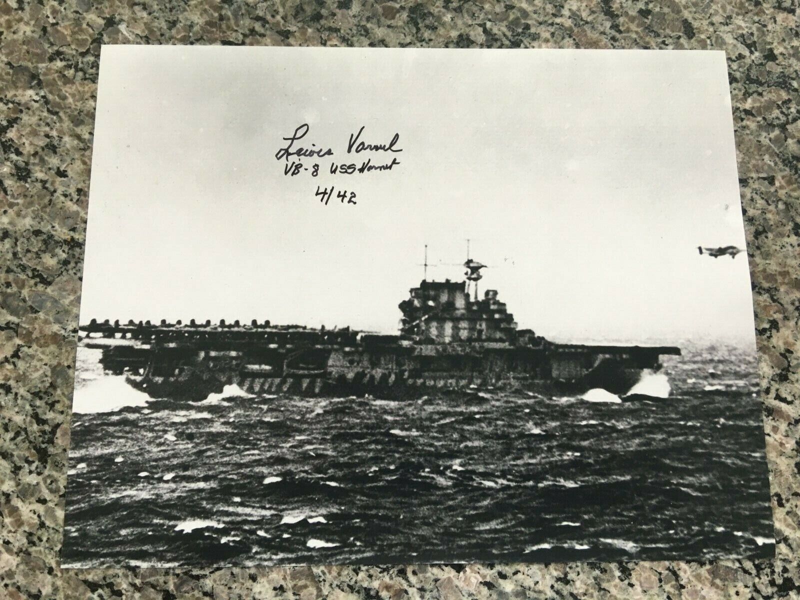 LEWIS VARVEL USS HORNET CREWMAN DOOLITTLE RAID RARE SIGNED Photo Poster painting