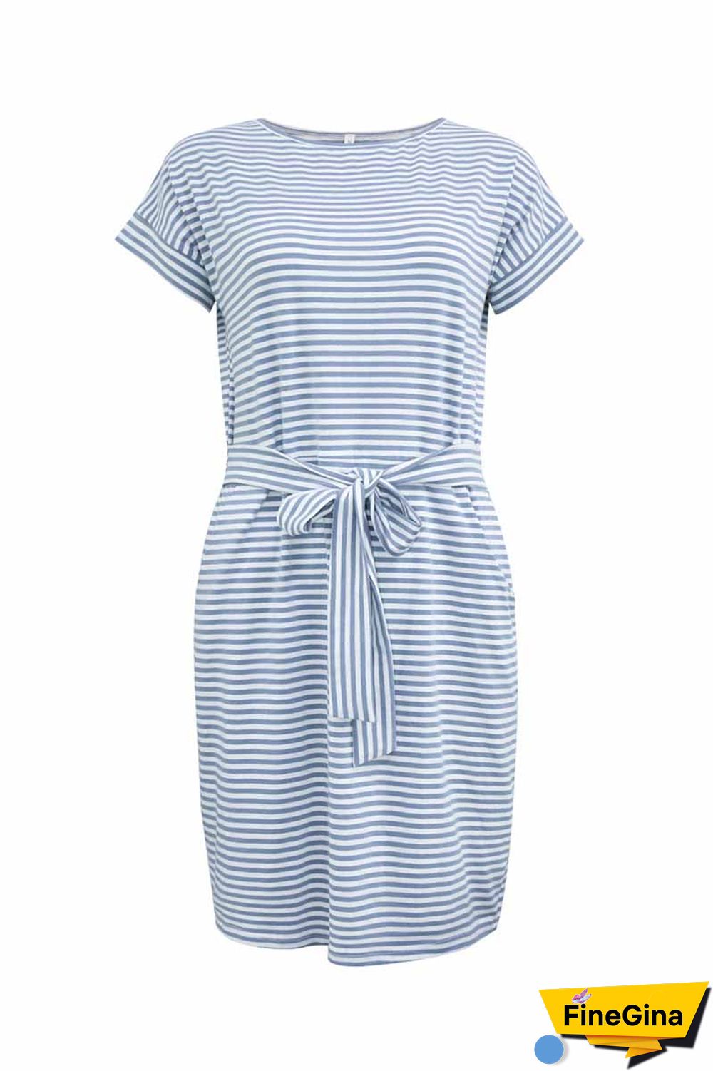 Striped Knot Design Grey Midi Dress(5 Colors)