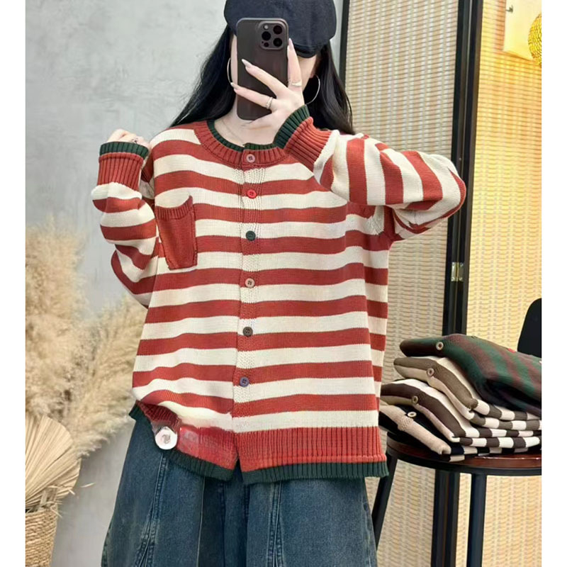 Chicfifth Sweater Women Winter Long Sleeve High Quality Autumn Vintage Top Knitted Cardigan