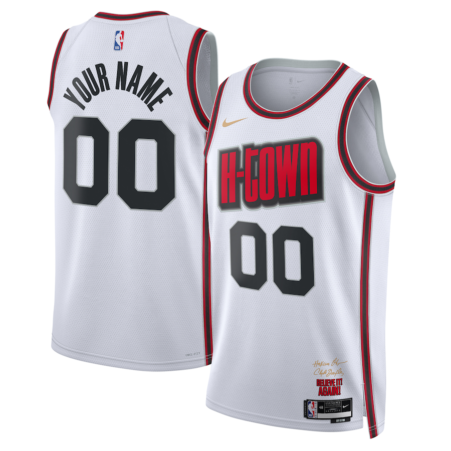 Unisex Houston Rockets White 2024/25 Custom Swingman Jersey - City Edition mysite