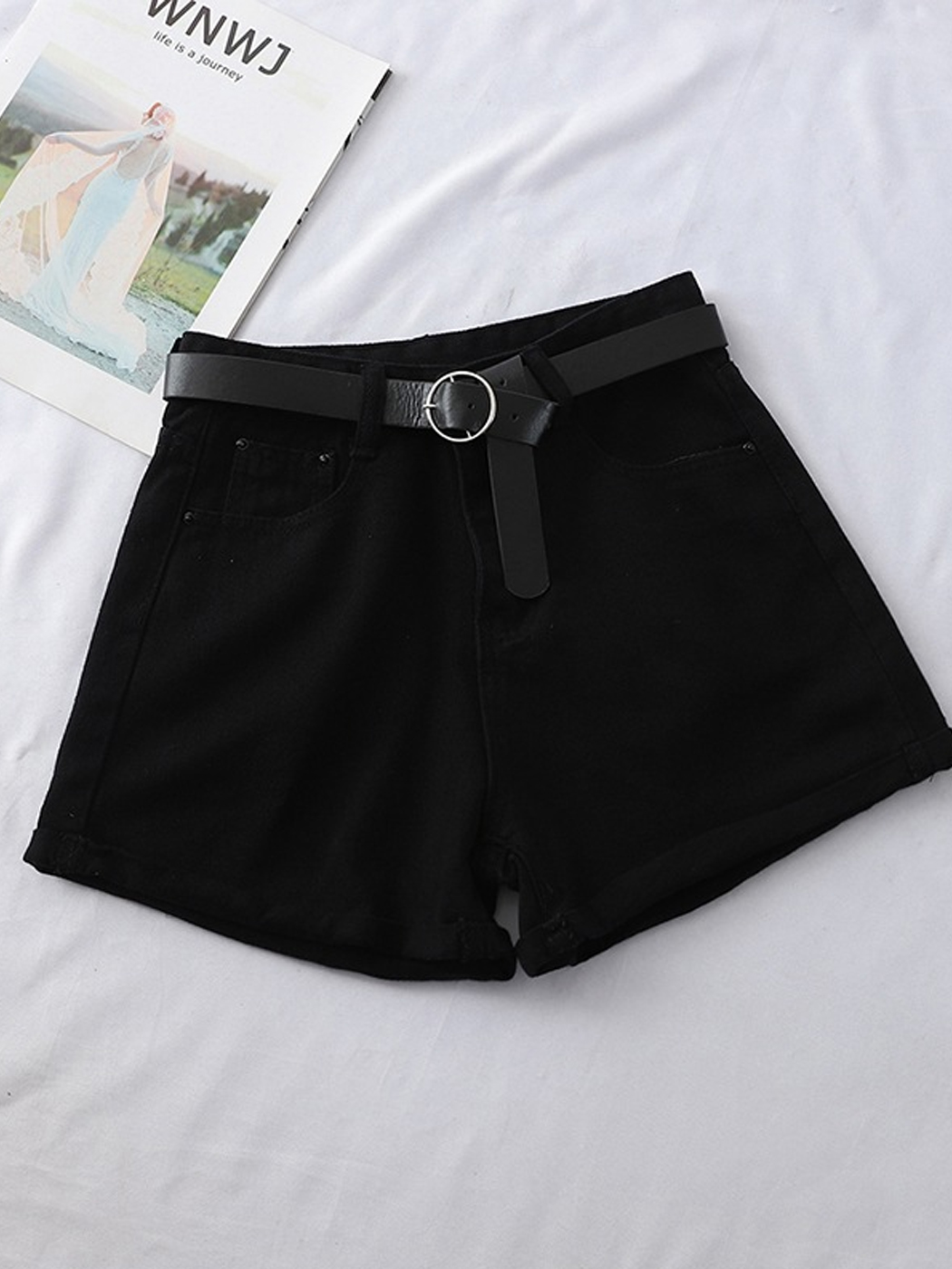 Retro Distressed Pocket Denim Shorts / [blueesa] /
