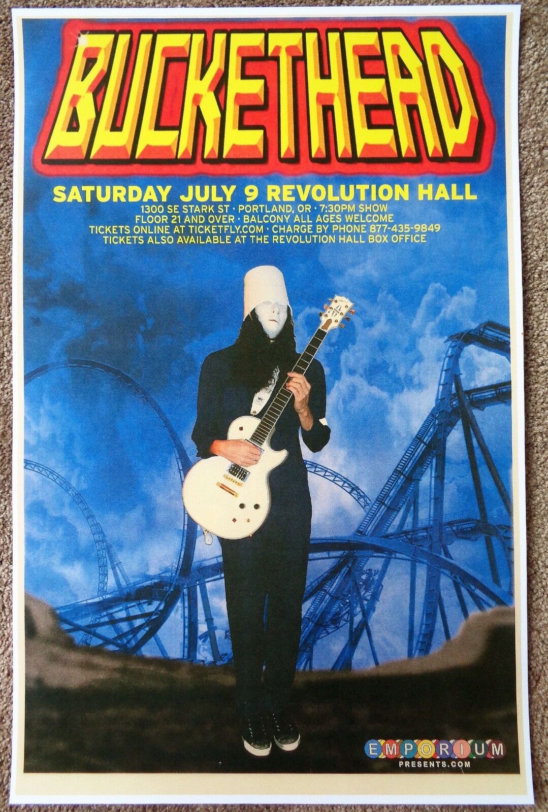 BUCKETHEAD 2016 Gig POSTER Portland Oregon Concert