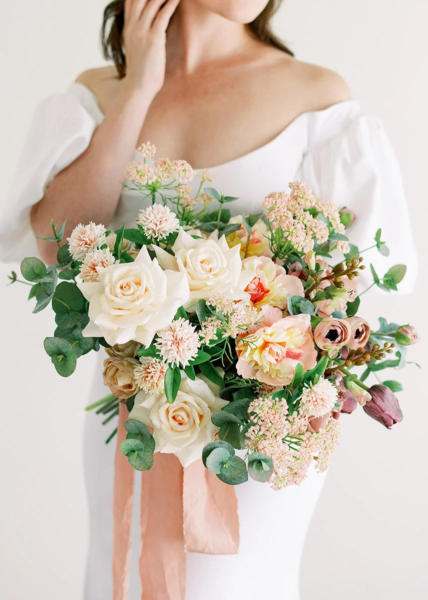 Blush Artificial Clover Wildflowers - 21.5"