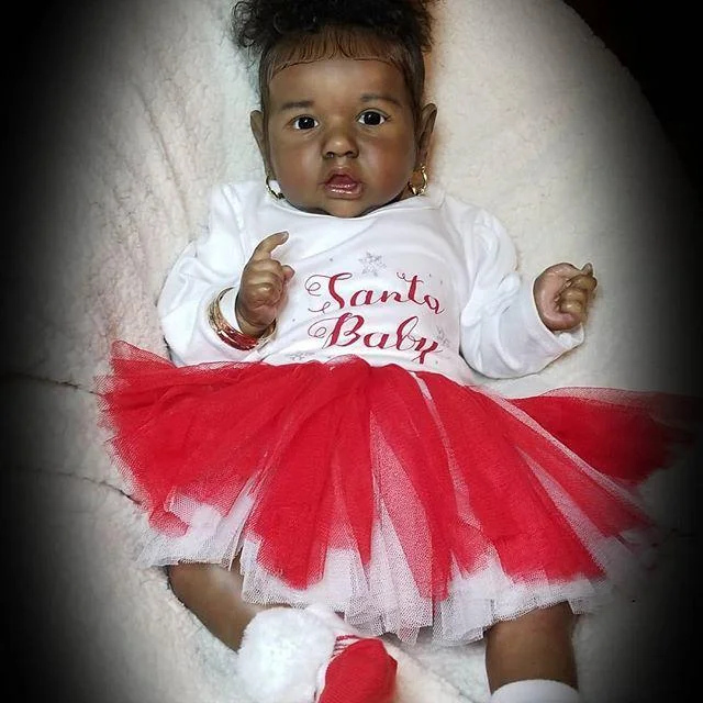 Rbgdoll®Handmade Silicone Black Realistic Baby 12'' Tracey Truly African American Reborn Baby Doll Girl
