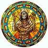 (50*50cm)Stained Glass Halloween - Full Round Drill Diamond Painting