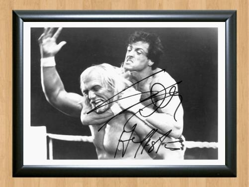 Rocky III Sylvester Stallone Hulk Hogan Signed Autographed Photo Poster painting Poster Print Memorabilia A3 Size 11.7x16.5