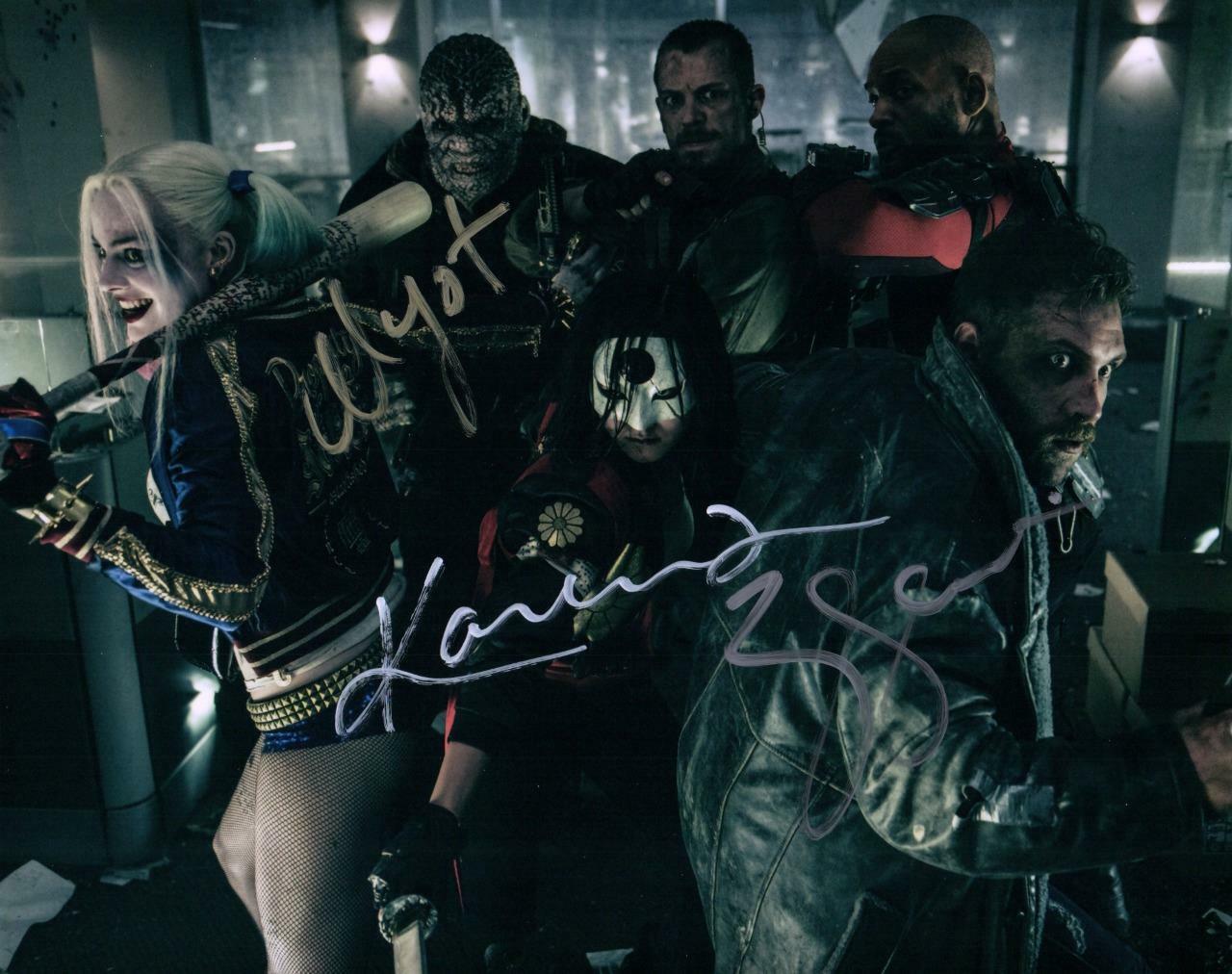 Will Smith Margot Robbie Karen Fukuhara signed 8x10 Photo Poster painting Pic autographed COA