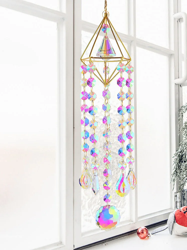 Wind Chime Pipa Prisms Crystals Catcher Hanging Drop Chandelier Ornaments
