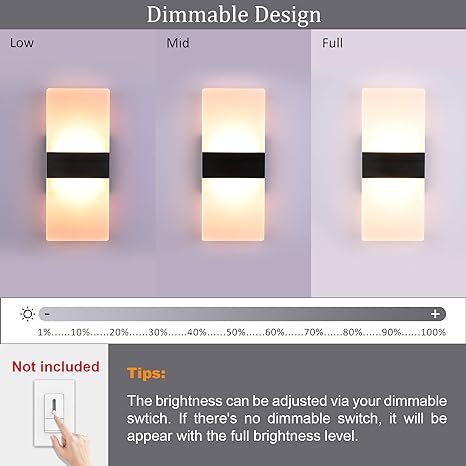 Lightess Modern Wall Sconce 12W LED Wall Lights Indoor Wall Lamp ...