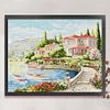 (US Only)Full Embroidery Eco-cotton Thread 11CT Printed Lake Como Cross Stitch 66x55cm