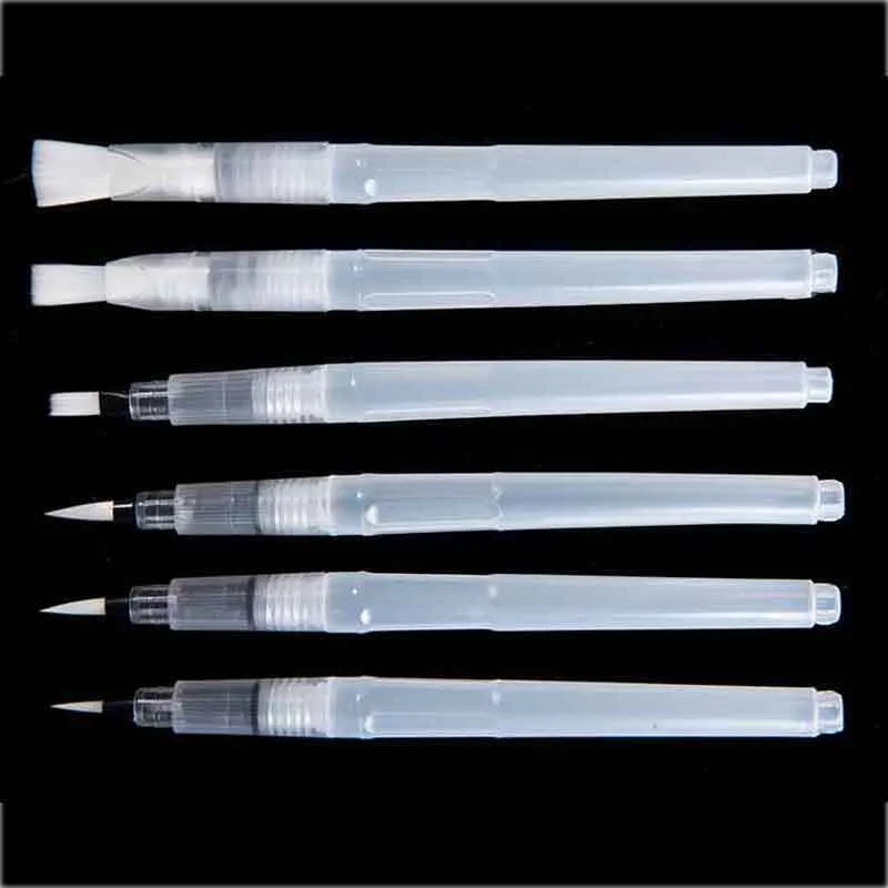 6 Pcs/set Refillable Paint Brush Water Color Brush Soft Watercolor Brush Ink Pen for Painting Calligraphy Drawing Art Supplies