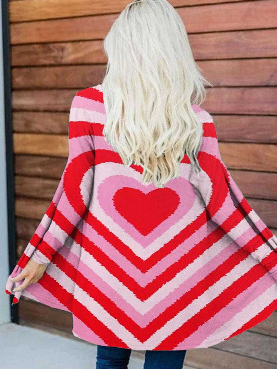 Love Heart Print Cardigan