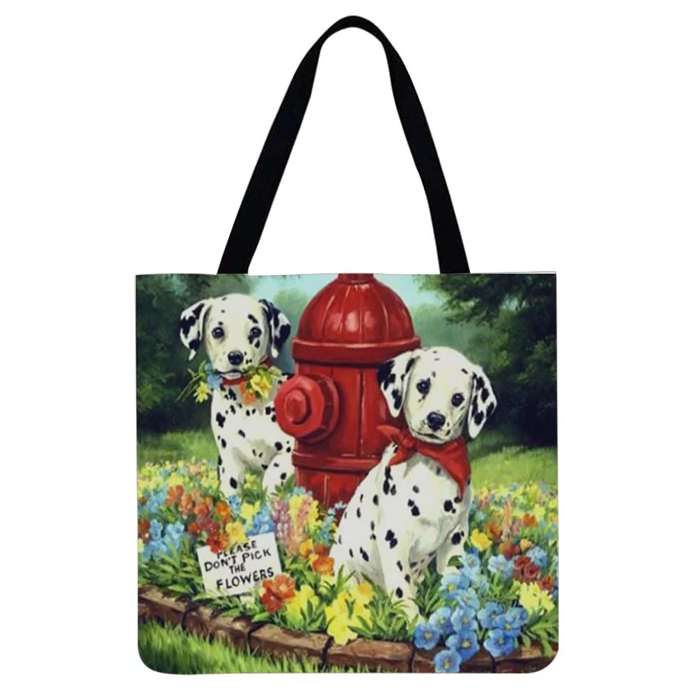 Linen Tote Bag -  Dalmatians