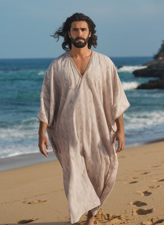 Men's Linen Printed Kaftan