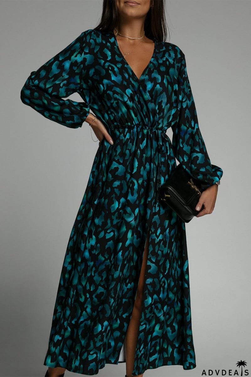 Elegant College Print Printing V Neck A Line Dresses(3 Colors)