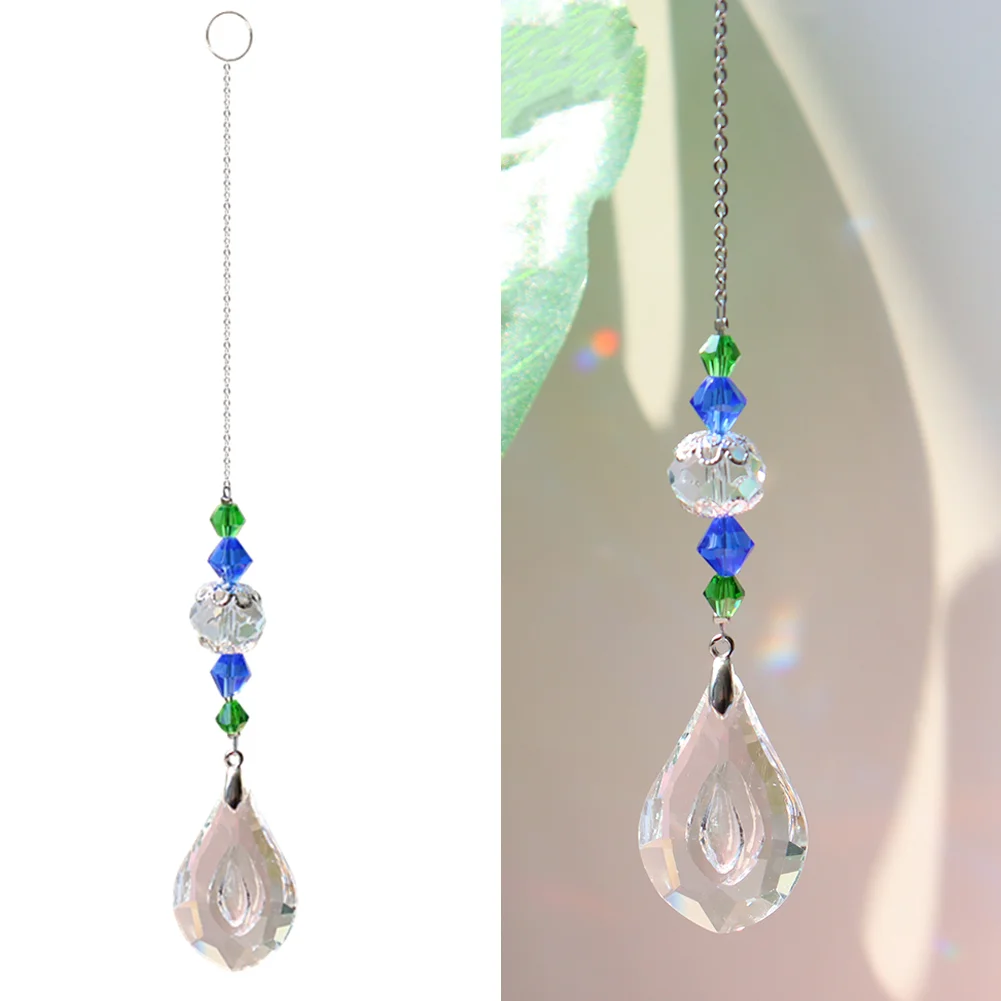 DIY Crystal Glass Clear Chandelier Pendant Faceted Prism Part Hanging Decor