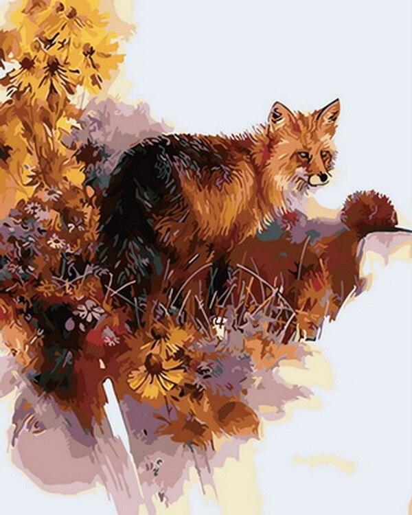 

Fox Hiding in Snow – Paint By Numbers - 40*50CM, 501 Original