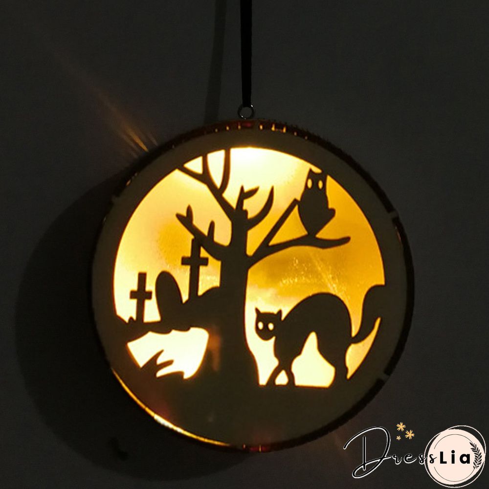 Wooden Halloween Themed 3D LED Lights