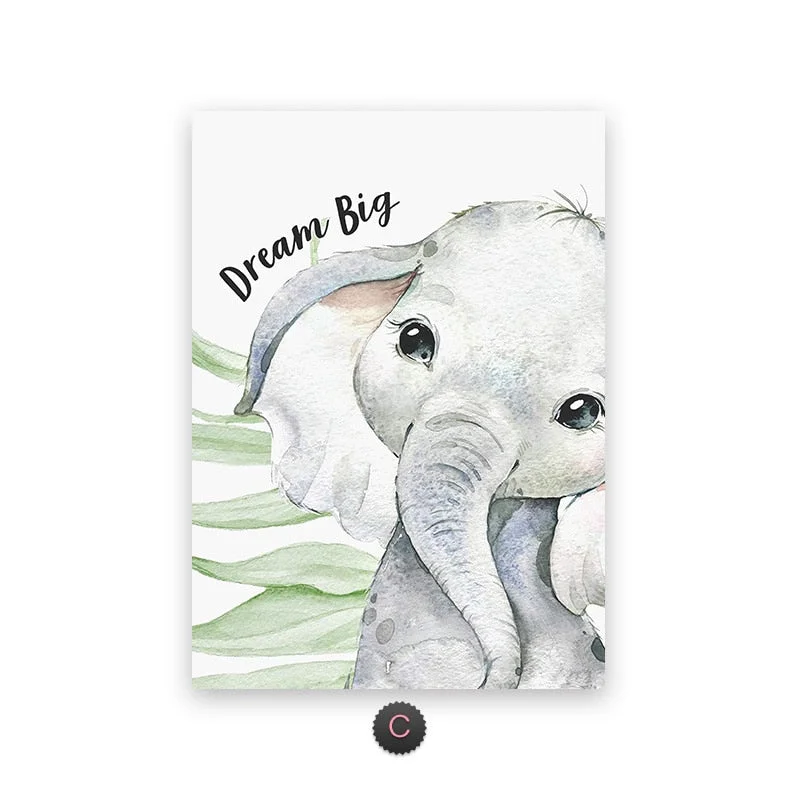 Animal Big Plaid Living Decoration Baby Room Decorative Canvas Paintings Wall Decor Kids Room Sheets For Paintings