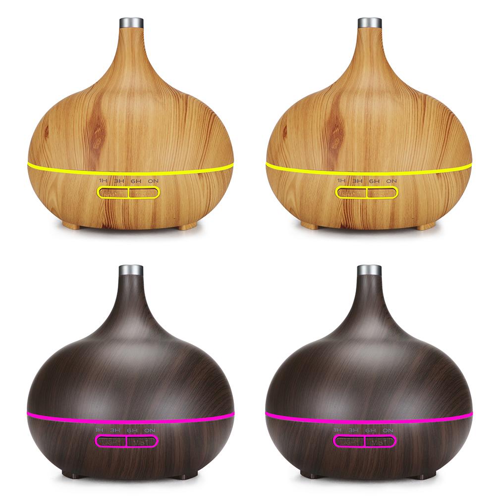 

400ml 7 Color LED Ultrasonic Aroma Diffuser Home Office Timing Humidifier, Dark brown, 501 Original