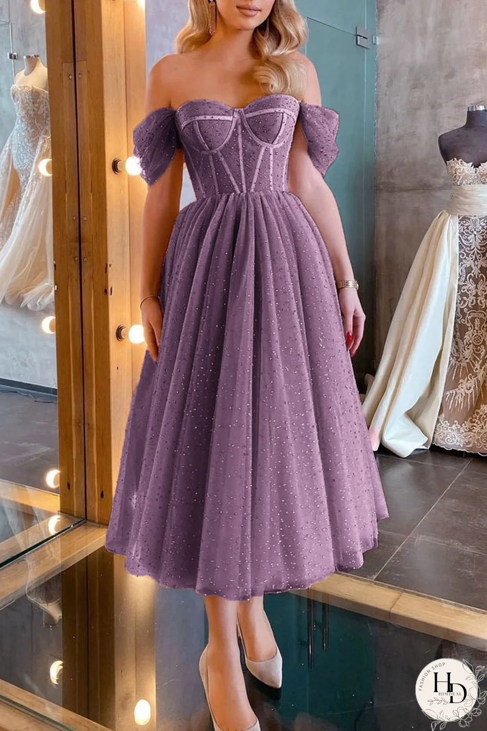 Purple Sexy Elegant Solid Split Joint Strapless Evening Dress Dresses