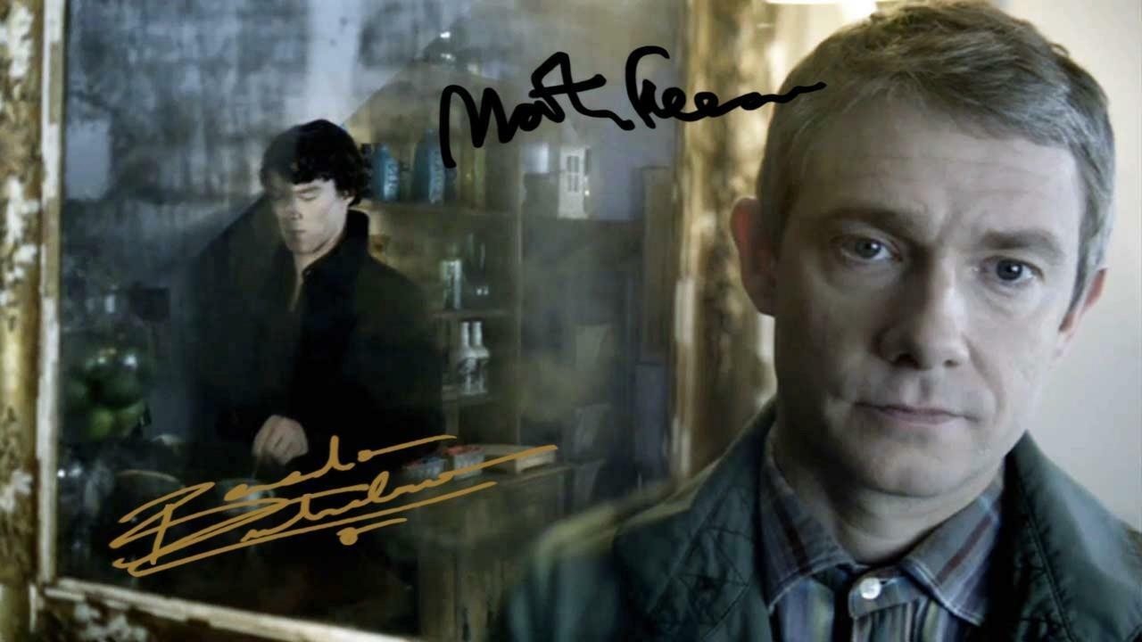 Benedict Cumberbatch & Martin man Sherloock SIGNED 10 X 8