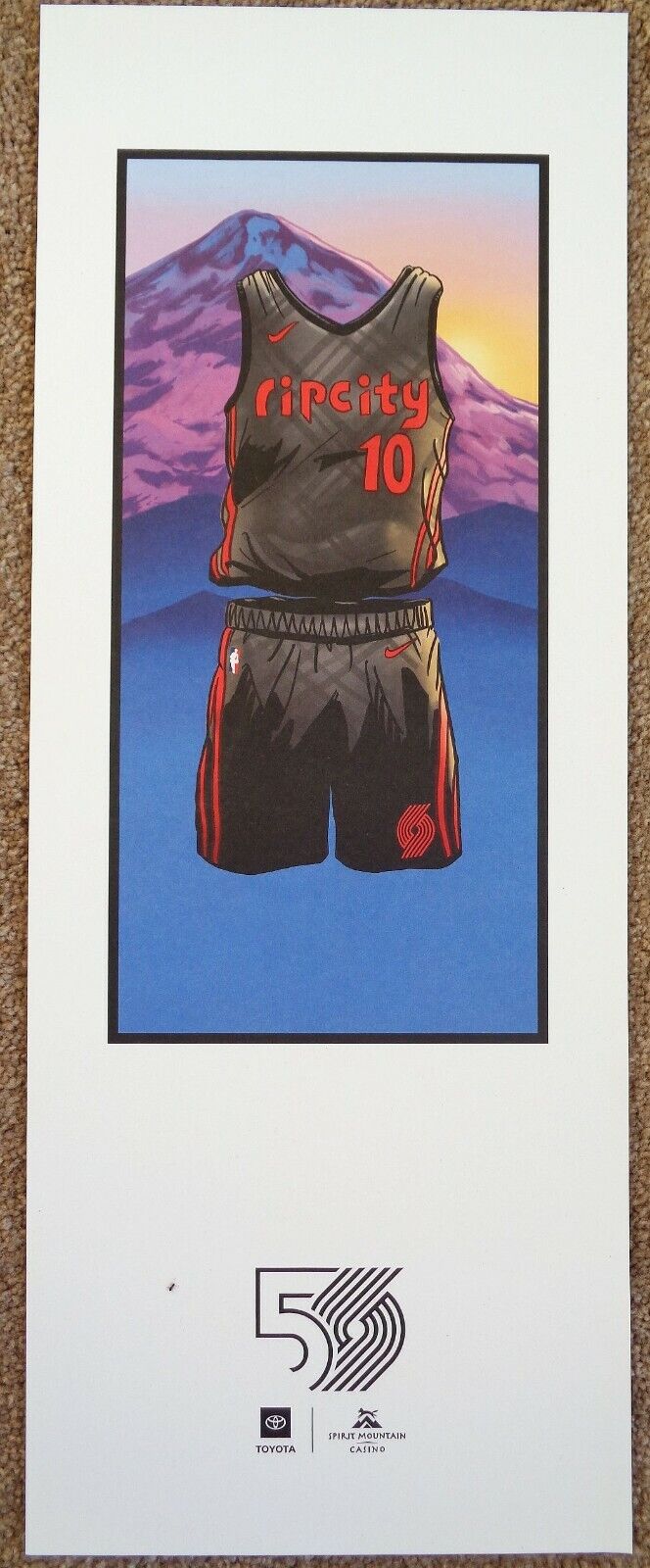 Portland Blazers 50th Season POSTER 2010s Decade 2020 Handout Trailblazers SGA