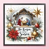 (US Only)Nativity Cross Stitch Kit 40x40cm DIY 14CT Thread Art Needlework White Fabric