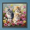 (US Only)Cats 5D DIY Full Drill Round Diamond Painting Kit for Home Wall Room Decor
