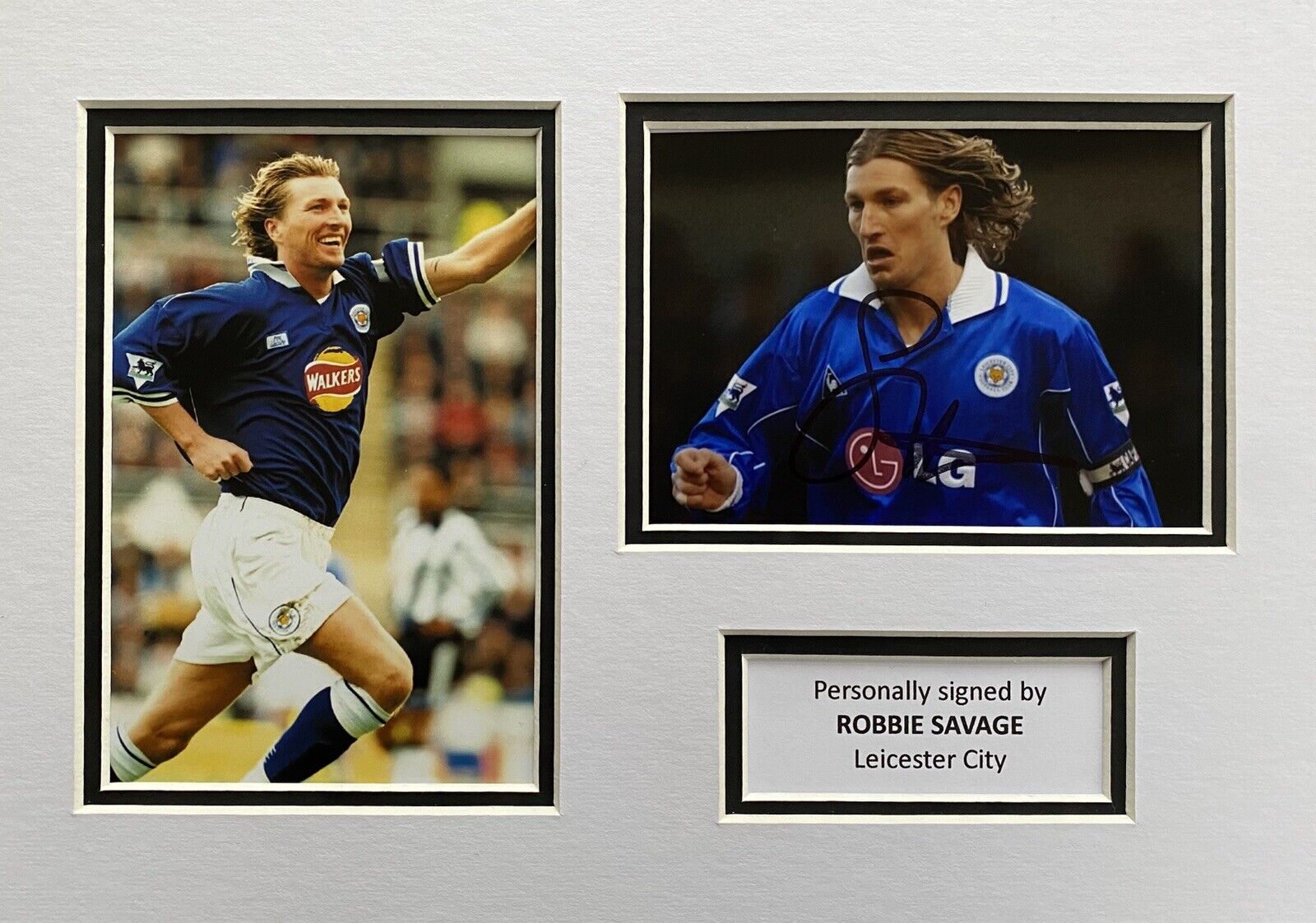 Robbie Savage Genuine Signed Photo Poster painting In A4 Leicester City Mount Display