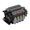 V8 Engine with Gearbox Tech Engine Model Particle Building Block MOC Set (568 pieces)