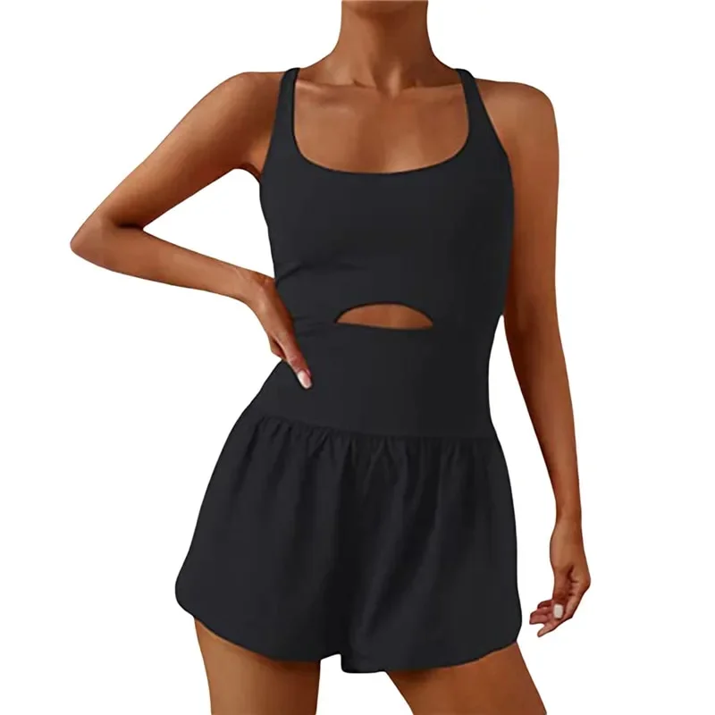 Toloer Toloer Women Tennis Dress Summer Casual Solid Color Sleeveless Open Back Athletic Mini Dresses with Pockets Sports Workout Golf Dress 1127-0-Outfit Ideas