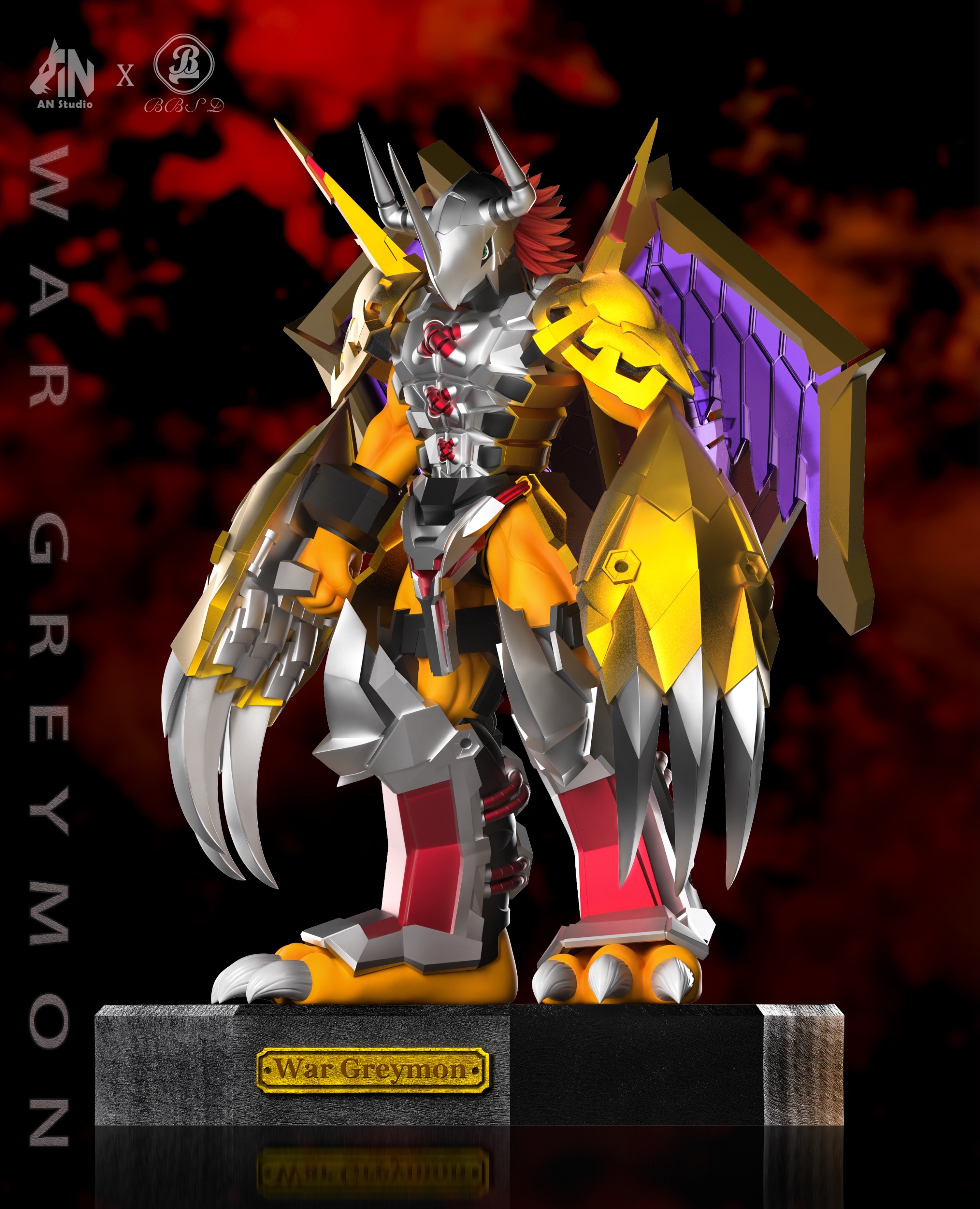 AN Studio & BBSD Studio - Digimon War Greymon & Black War Greymon Statue(GK)-