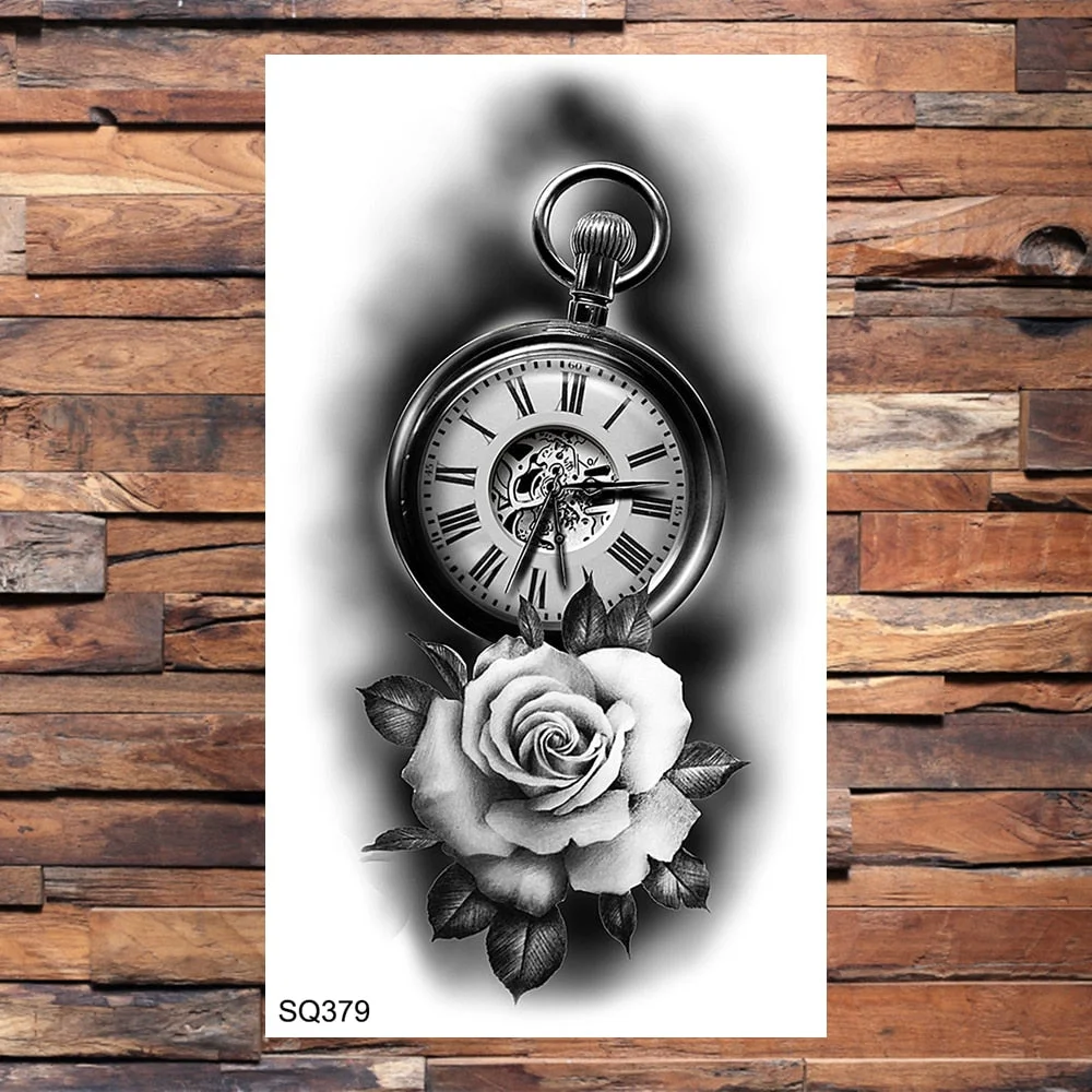 Skull Temporary Tattoos For Adults Men Realistic Tiger Lion Forest Praying Tatoos Vampire Snake Fake Tattoo Sticker Body Leg