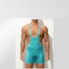 Men's Ice Silk Sexy Transparent Ultra-thin Breathable Bodysuit