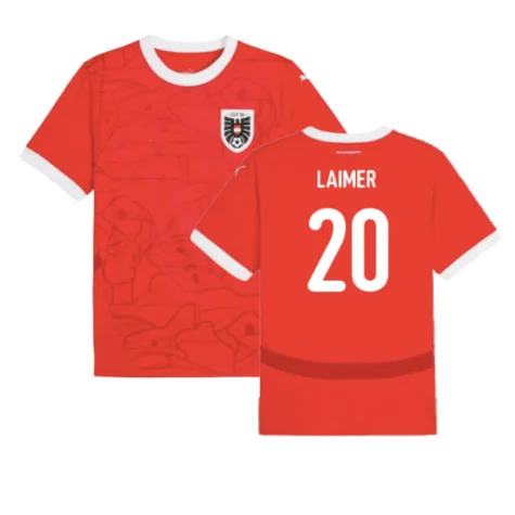 Österreich Konrad Laimer 20 Home Trikot UEFA EM 2024