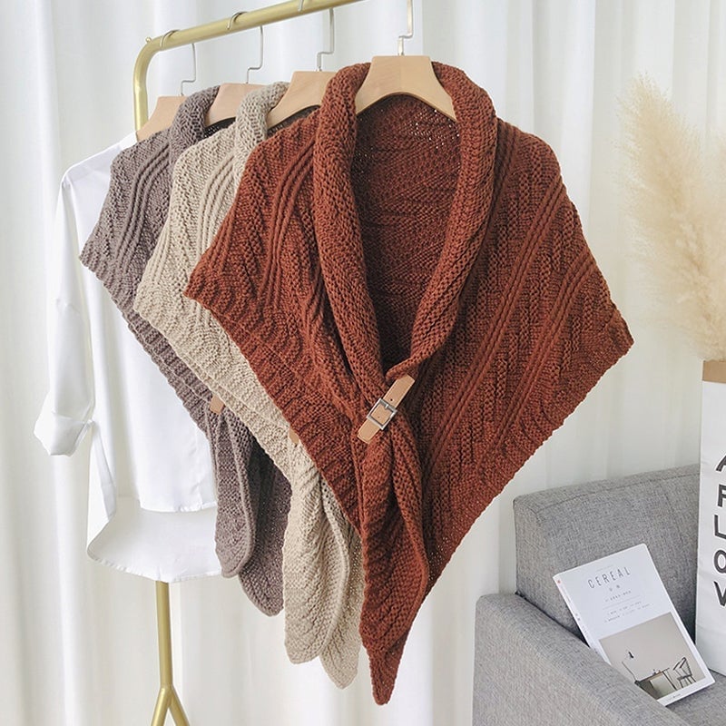 shawl with buckle