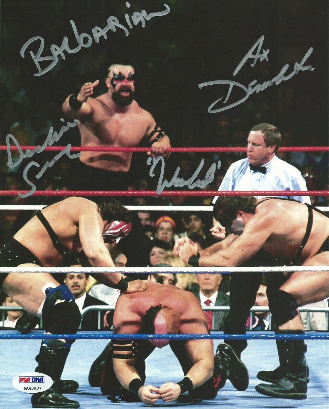 The Warlord & Barbarian Demolition Ax & Smash Signed 8x10 Photo Poster painting WWE PSA/DNA COA