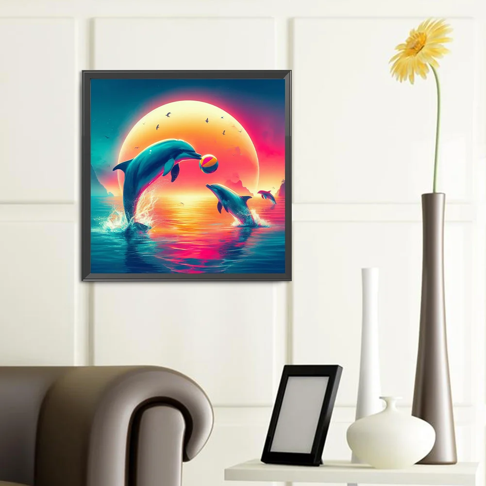 Diamond Painting - Full Round Drill - Dolphin(Canvas|40*40cm)