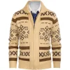 Men's Vintage Pattern Slim Fit Zipper Knitted Cardigan Sweater